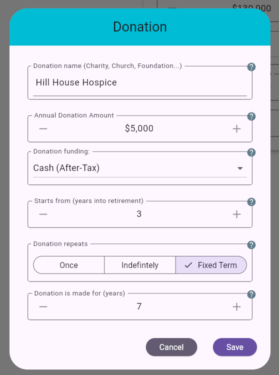 Donation Edit Dialog