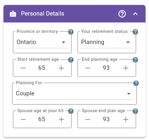 Personal Details - Planning