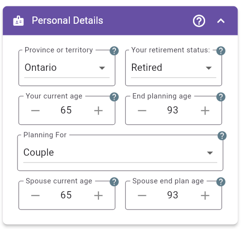 Personal Details - Retired