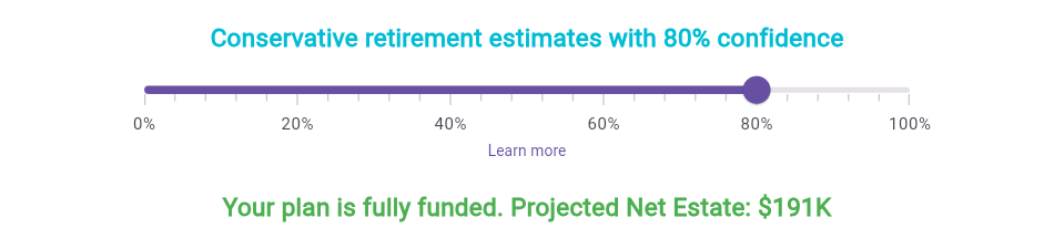 Simulate confidence slider at 80 percent